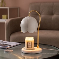 Vente en gros de lampe chauffe-bougies en forme de fleur romantique lampe de table chauffe-bougies à température réglable