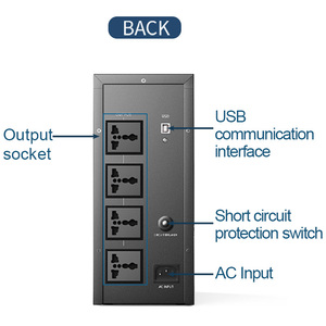 Shanpu Offline <span class=keywords><strong>Ups</strong></span> 1500Va 900W Diagrama de circuito <span class=keywords><strong>Ups</strong></span> Fuente de alimentación 50/60HZ Pista de detección - Product Image 5