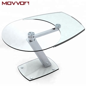 Tavolo da Pranzo Moderno Italiano Allungabile in Stile Rustico con Piano in Ceramica e Vetro, <span class=keywords><strong>Dimensioni</strong></span> Regolabili - Product Image 2