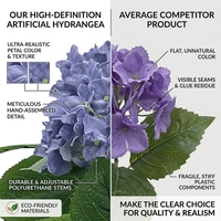 Plante artificielle de 90 cm, fleurs d'hortensias réalistes, fausses fleurs, bonsaï pour la décoration intérieure et extérieure