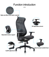 Chaise de bureau ergonomique à dossier haut en maille intégrale avec mousse injectée