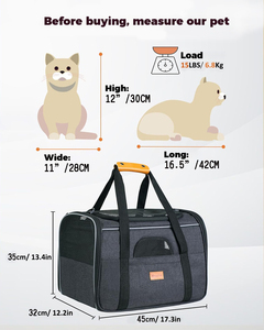 Grosir tas pembawa hewan peliharaan portabel ringan dapat dilipat kecil katun ringan poliester bersisi lembut pembawa anjing <span class=keywords><strong>kucing</strong></span> - Product Image 2