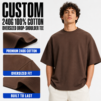 T-shirt en coton ample et confortable à manches courtes, style vintage, 240 g/m², unisexe, grande taille, idéal pour l'été – OEM/ODM