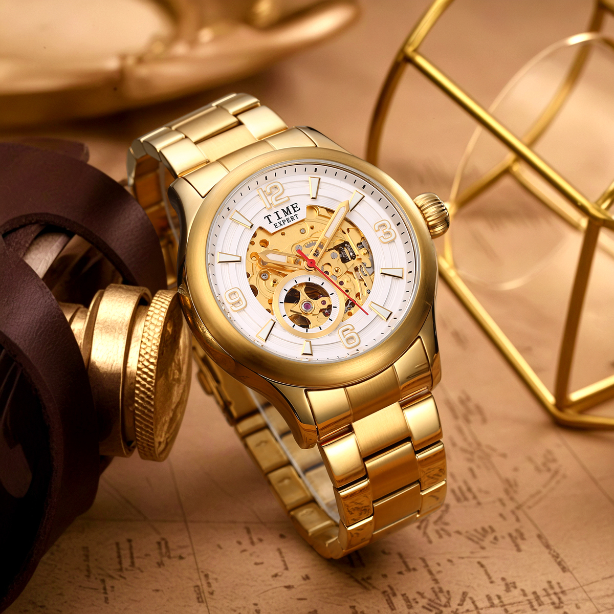 Luxury Men's Automatic Mechanical Stainless Steel Wrist Watch Custom Design Waterproof Business Watch Featuring Japan Pointer