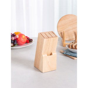 Legno di Acacia e gomma albero supporto coltello magnetico Organizer noce coltello da cucina porta coltelli con rotolo