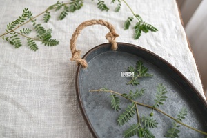 Poignée de corde de chanvre Offre Spéciale ancienne plaque de rangement en <span class=keywords><strong>fer</strong></span> <span class=keywords><strong>forgé</strong></span> plateau à pain plateau épaissi accessoires photo ornements de maison plaque de <span class=keywords><strong>fer</strong></span> - Product Image 4
