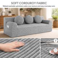 Premium-Qualität Hellgraues Tiefsitz-3-Sitzer-Sofa für Kleine Wohnzimmer 180 cm Breit Modernes Kleines Wohnzimmer-Sofa