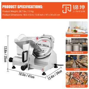 8-inch 220mm hợp kim nhôm mini bán tự động đông lạnh thịt <span class=keywords><strong>Slicer</strong></span> Máy 180W thịt xông khói Xúc Xích <span class=keywords><strong>Slicer</strong></span> cho nhà hàng nhà sử dụng mới - Product Image 4
