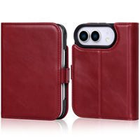 Compatible avec iPhone Duo : Étui à rabat en cuir huilé avec fermeture magnétique latérale