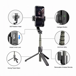 Stabilisateur portable <span class=keywords><strong>L08</strong></span> en aluminium anti-tremblement, trépied perche à <span class=keywords><strong>selfie</strong></span> pliable pour smartphone et vlogging - Product Image 2