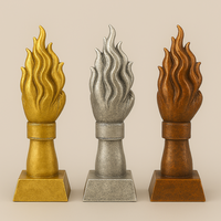 Shunxu Résine Flaming Boxe Poing Trophée Or Argent Bronze Combat Prix Usine Fournisseur