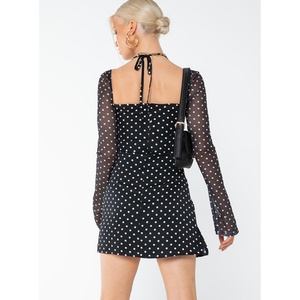 Vestido Abaya Personalizado OEM para Mujeres Musulmanas, Falda Larga con Estampado de Lunares, Vestidos Largos Elegantes, Túnica de Oriente Medio - Product Image 3