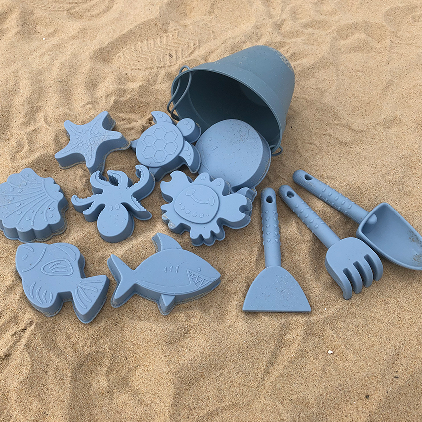 Seau de plage en plastique de forme ronde, jouets d'été personnalisés, seau de sable en Silicone, jouets de plage et de sable, nouvelle collection 2022