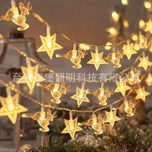 Indoor Decor Battery Fairy String Light LED <b>Christmas</b> elk <b>Christmas</b> <b>tree</b> snowflake star light - Product Image 1