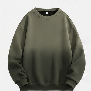 Sweat-shirt en molleton à col rond surdimensionné, bleu clair uni, tricoté, décontracté, manches régulières, unisexe, vêtements d'hiver, 100% polyester - Product Image 4