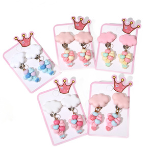 Clips de <span class=keywords><strong>Oreja</strong></span> <span class=keywords><strong>Falsos</strong></span> Sin Dolor para Niñas con Lindos Diseños de Dibujos Animados para Niños Sin Perforaciones - Product Image 1