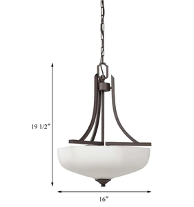 עתיק נברשת הבציר זכוכית תליון אור בית תפאורה ברזל תליית קערה מושעה מנורת תאורה למרפסת המסדרון - Product Image 5