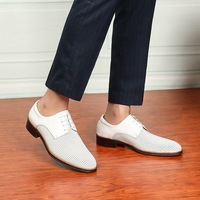 Zapatos de Vestir para Hombre, Estilo Europeo, Parte Superior de Cuero Vacuno, Oxford con Cordones, Ligeros, para Oficina, Primavera y Otoño