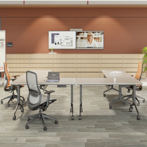 Foldable Training <strong>Desk</strong> Modern Office Furniture Conference Table Meeting Room Office <strong>Desk</strong> for <strong>Space</strong> <strong>Saving</strong> School Office Computer - Product Image 2