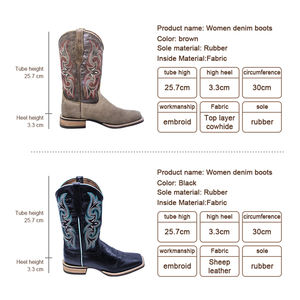 <span class=keywords><strong>Botas</strong></span> Vaqueras <span class=keywords><strong>de</strong></span> <span class=keywords><strong>Cuero</strong></span> Goodyear para <span class=keywords><strong>Mujer</strong></span>, <span class=keywords><strong>Botas</strong></span> <span class=keywords><strong>de</strong></span> Vaquero <span class=keywords><strong>de</strong></span> Calidad Superior y Duraderas, Diseño <span class=keywords><strong>de</strong></span> Punta Cuadrada Estilo México - Product Image 3