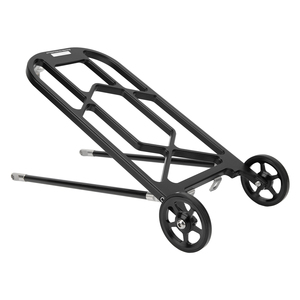 Porte-bagages arrière pliable pour vélo, porte-bagages en alliage d'aluminium haute résistance avec roues pour <span class=keywords><strong>Brompton</strong></span> noir - Product Image 6