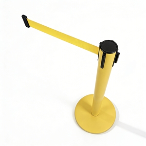 Poteau de délimitation de foule commercial, mât de 63 mm, ceinture de 2 m, bleu, rouge, jaune, vert, noir - Product Image 5