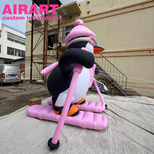 Mascotte gonflable de dessin animé personnalisée pour station de <span class=keywords><strong>ski</strong></span>, pingouin gonflable - Product Image 4