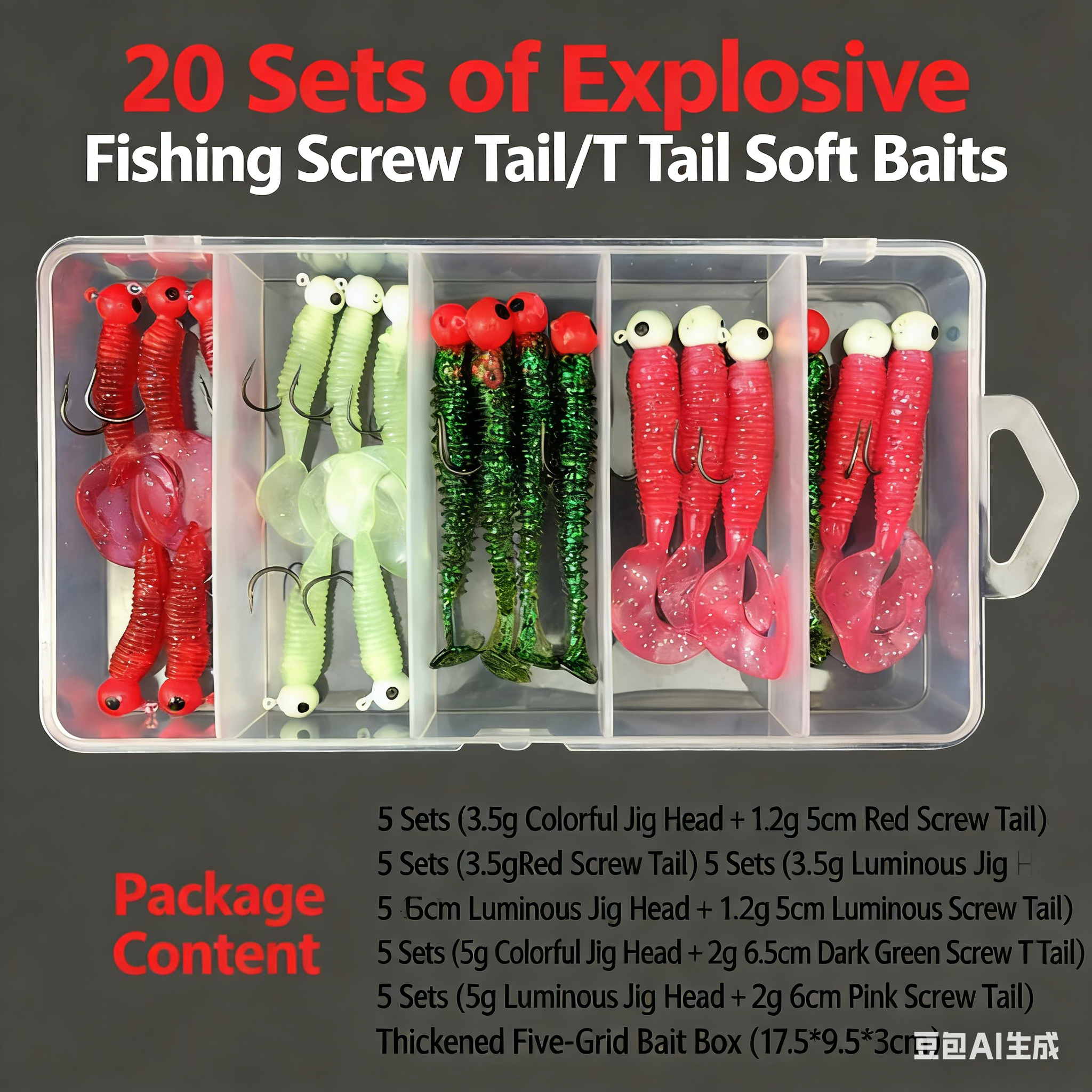 20 sets lead hook soft bait 35g 5g