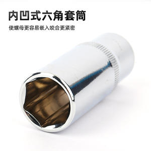 Jeu de douilles hexagonales Hequn 1/2 pouce métrique en acier au carbone, outil de réparation mécanique automobile industriel - Product Image 4