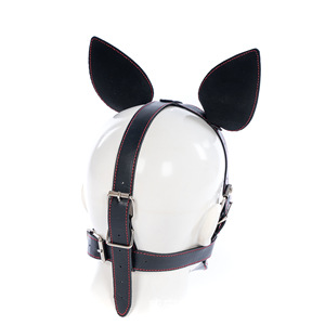Máscara de Cuero Sintético SM para Perro, Máscara de Cabeza de Animal Punk para Fiesta, Cosplay, Disfraz de Halloween, Accesorio - Product Image 4