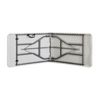 Ensemble table et chaises de jardin rectangulaires portables en plastique blanc de 1,80 m, légers, modernes, pliables, imperméables, pour hôtel