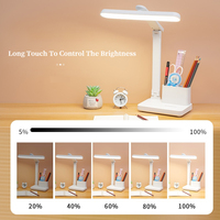 Lampe de bureau LED pliable à commande tactile avec 3 températures de couleur, gradation progressive, lampe de table pour l'étude et la lecture