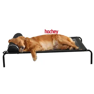 Hochey Goedkope Draagbare Reizen Kamp Indoor Outdoor Hond Huisdier Bedden Netten Unieke Opvouwbare Metalen Hond Bedden Met Kussen