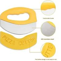 Couteau à découper multifonctionnel en acier inoxydable avec manche en plastique demi-cercle, écologique et compatible lave-vaisselle