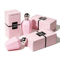 Boîtes à parfum personnalisées en relief, écologiques, en papier rose spécial avec pelliculage mat, adaptées aux parfums et aux rouges à lèvres