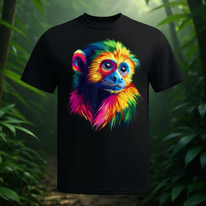 Camiseta colorida con cara de mono capuchín para amantes de los animales, hombres y mujeres - Product Image 3