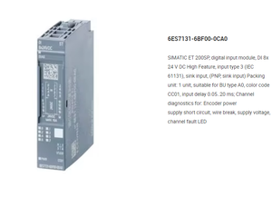 PLC SIMATIC ET 200SP 100% Nuevo y Original, Módulo PLC Estándar con Entrada Digital DI 8x24V DC, 6ES7131-6BF00-0CA0 en Stock - Product Image 6