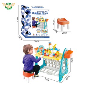 Nuevo juego de caballete divertido 3 en 1, bloques de construcción multifuncionales DIY y mesa de dibujo y estantería con una silla para niños y niñas, Juguetes - Product Image 6