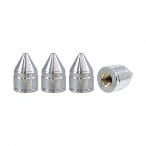 Ambark Overseas Limited – Ensemble de 4 capuchons de valve coniques en laiton de haute qualité, finition métallique, haute pression, forgés, résistants à la corrosion, OEM - Product Image 1