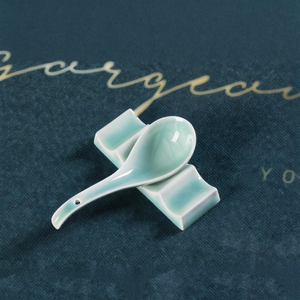Service de table de luxe en céladon de Longquan, 8 pièces, assiette carrée ronde, bol, tasse, cuillère, OEM et ODM disponibles, <span class=keywords><strong>vaisselle</strong></span> écologique - Product Image 6