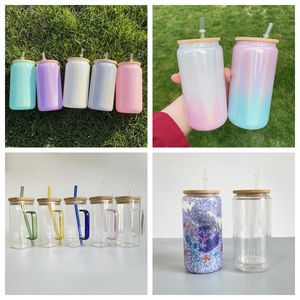 Tasses en <span class=keywords><strong>verre</strong></span> <span class=keywords><strong>à</strong></span> <span class=keywords><strong>bière</strong></span> en forme de boîte de sublimation vierge de 12oz US Warehouse 16oz 20oz <span class=keywords><strong>verre</strong></span> <span class=keywords><strong>à</strong></span> <span class=keywords><strong>bière</strong></span> avec couvercle en bambou avec paille en <span class=keywords><strong>plastique</strong></span> transparent - Product Image 2