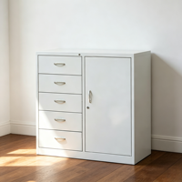 Armoire de rangement moderne en fer blanc grande capacité avec serrure et 2 tiroirs - Configuration sur mesure