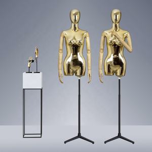 Mannequins sexy <span class=keywords><strong>pour</strong></span> femmes en or, modèle demi-corps, bras en bois, <span class=keywords><strong>pour</strong></span> exposition de vêtements de <span class=keywords><strong>Boutique</strong></span> - Product Image 4