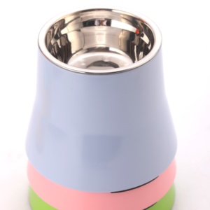High Quality Cat Bowl Double Anti Spill <b>Ceramic</b> Pet Food Water Bowl with Wooden Stand for Kittens Wholesale - Product Image 3