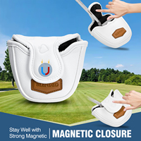 Housse de tête de club de golf personnalisée, broderie, housse de tête de club de golf en cuir PU, housse de putter de golf