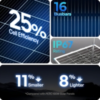 Panneau solaire monocristallin Maxsolar 50W 12V, module solaire haute efficacité 16BB, idéal pour les applications en camping-car, en marine, hors réseau