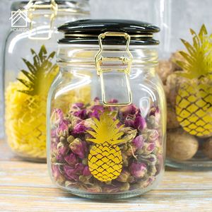 Cheap airtight Clear Glass Storage Jar With Clip Top locking Lid