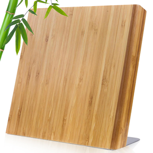 Bloque Magnético Grande y Resistente para Cuchillos con Bambú Ecológico y Acero Inoxidable, Soporte Estable para 10 Cuchillos para Encimera de Cocina - Product Image 1