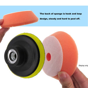 Éponges de polissage en mousse pour <span class=keywords><strong>voiture</strong></span> avec crochet et boucle hexagonales de 95 mm, trous de 22 mm pour polisseuses orbitales/rotatives, tampons de polissage pour le cirage et le lustrage des voitures - Product Image 5