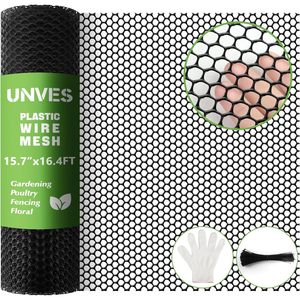 Unves <b>Plastic</b> Wire <b>Mesh</b> 15.7x16.4ft Fencing Netting for Poultry Gardening Floral Pets Barrier - Product Image 1